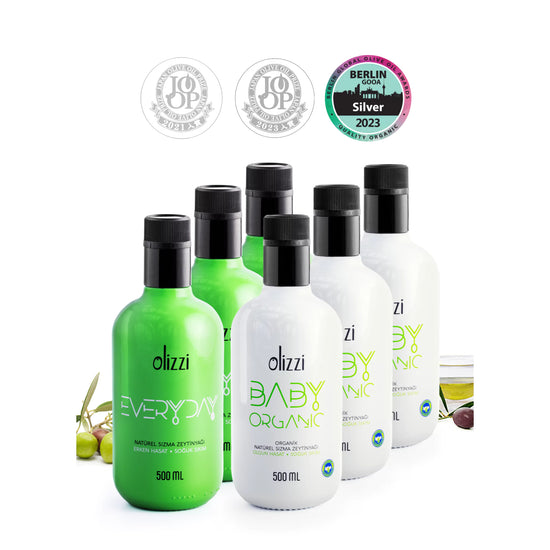 Olizzi Everyday ve Baby Organik Natürel Sızma Soğuk Sıkım Bebek Zeytinyağı 500 ML X 6 Adet