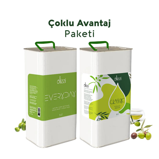 Olizzi Everyday Natürel Sızma Zeytinyağı ve Classic Natürel Sızma Zeytinyağı 5 LT X 2 Adet