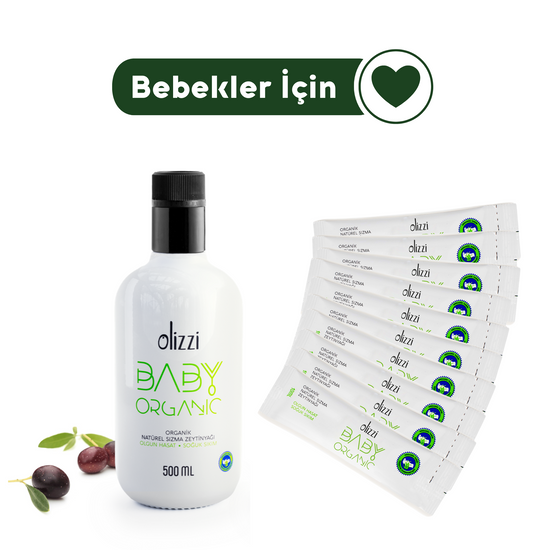 Olizzi Baby Organik ve Baby Organik Mini Tek Kullanımlık Soğuk Sıkım Bebek Zeytinyağı 500 ML