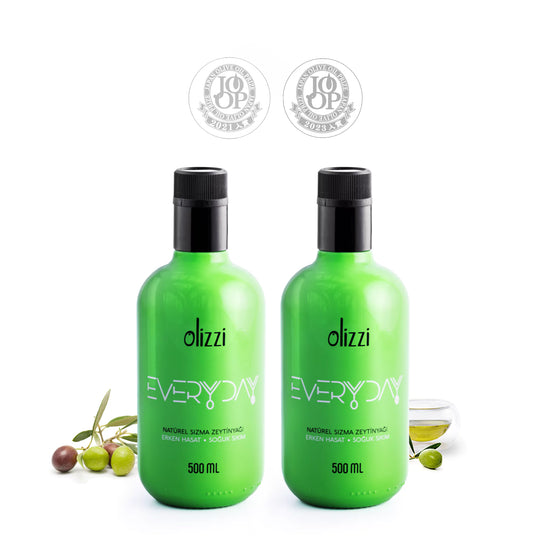 Olizzi Everyday Soğuk Sıkım Zeytinyağı Ödüllü Natürel Sızma Erken Hasat 500 ML X 2 Adet