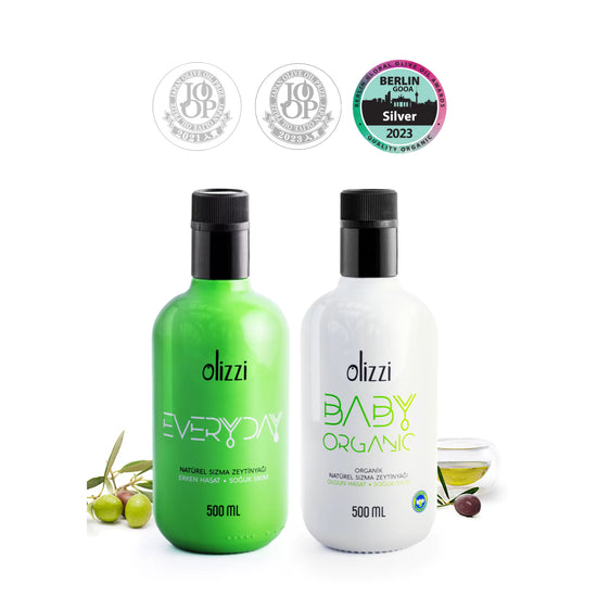 Olizzi Everyday ve Baby Organik Natürel Sızma Soğuk Sıkım Bebek Zeytinyağı 500 ML