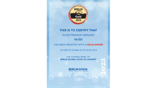 Berlin Global Olive Oil Awards 2023 - Olizzi Premium Organik Zeytinyağı - Altın Madalya