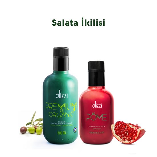 Olizzi Premium Organik Zeytinyağı Ödüllü Natürel Sızma Zeytinyağı 500 ML ve Pome Nar Ekşisi 250 ML