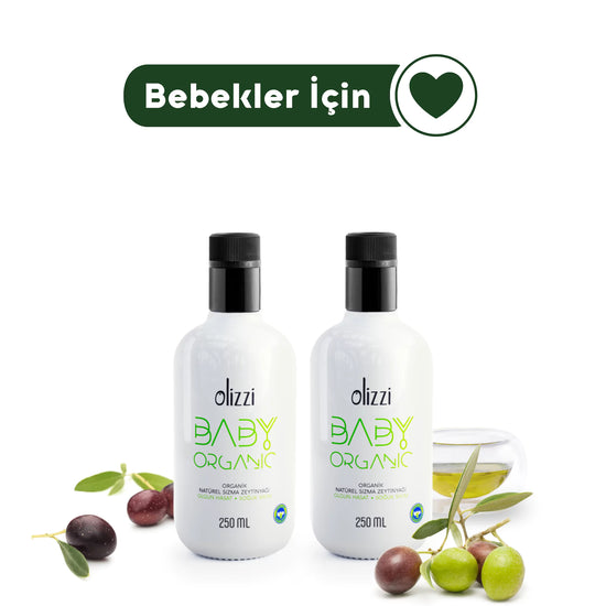 Olizzi Baby Organik Natürel Sızma Alaca Hasat Soğuk Sıkım Bebekler İçin Zeytinyağı 250 ML X 2 Adet